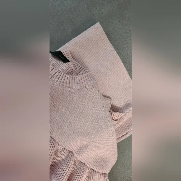 Ann Taylor Pointelle Pink Ruffle Sweater - Picture 8 of 8